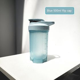 Sports Fitness Dried Egg White Milkshake Shake Cup (Option: Blue-500ML)