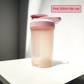 Sports Fitness Dried Egg White Milkshake Shake Cup (Option: Pink-500ML)
